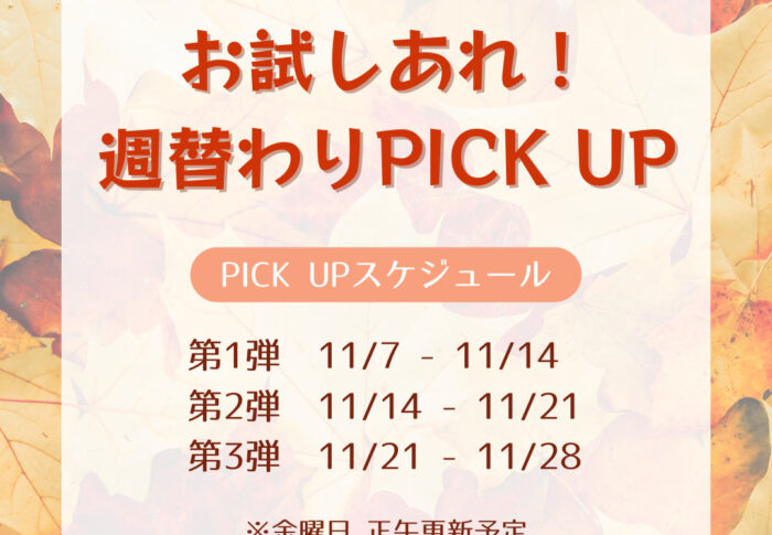 ピックアップセール第一弾！